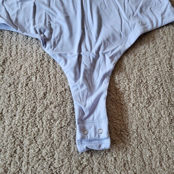 Women’s Long Sleeve V-Neck Bodysuit – Light Blue – NIP – Shaperx - Picture 7 of 12